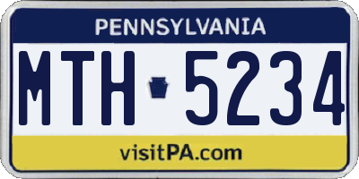PA license plate MTH5234