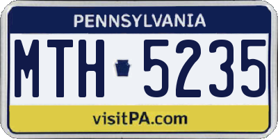 PA license plate MTH5235