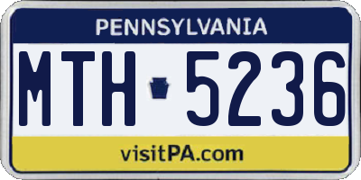 PA license plate MTH5236