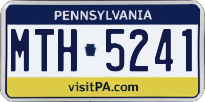 PA license plate MTH5241
