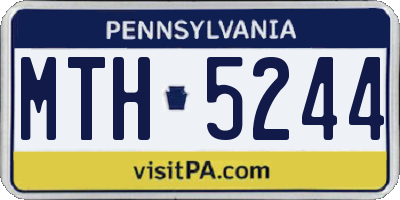 PA license plate MTH5244