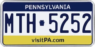 PA license plate MTH5252