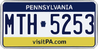 PA license plate MTH5253