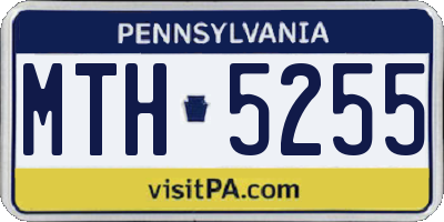 PA license plate MTH5255
