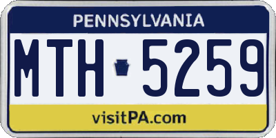 PA license plate MTH5259