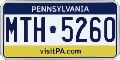 PA license plate MTH5260