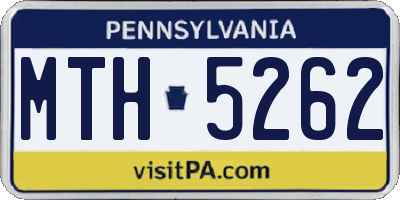 PA license plate MTH5262