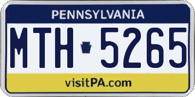 PA license plate MTH5265