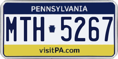 PA license plate MTH5267