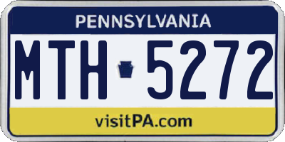 PA license plate MTH5272