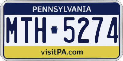 PA license plate MTH5274