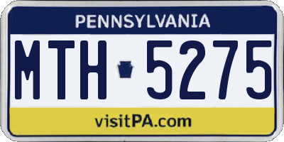 PA license plate MTH5275