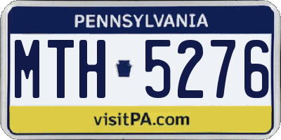 PA license plate MTH5276