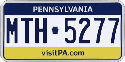 PA license plate MTH5277