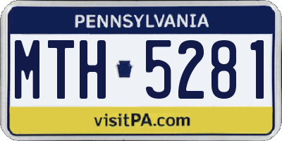 PA license plate MTH5281