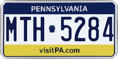 PA license plate MTH5284
