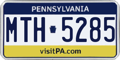 PA license plate MTH5285