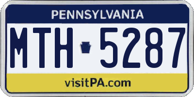 PA license plate MTH5287