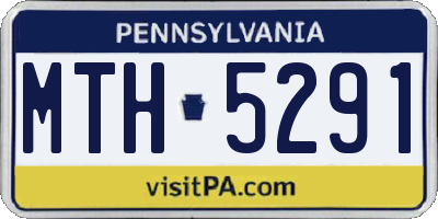 PA license plate MTH5291
