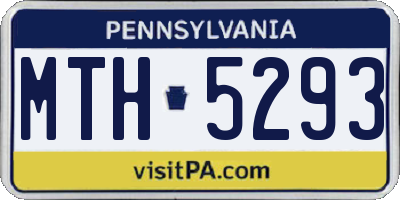PA license plate MTH5293