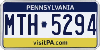 PA license plate MTH5294
