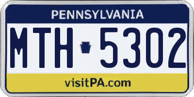 PA license plate MTH5302