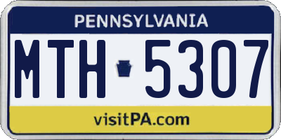 PA license plate MTH5307