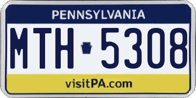 PA license plate MTH5308