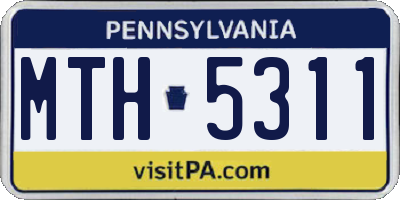 PA license plate MTH5311