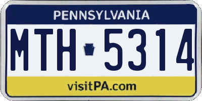 PA license plate MTH5314