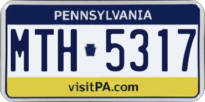 PA license plate MTH5317