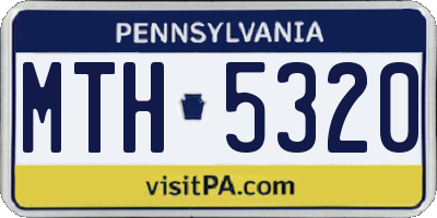 PA license plate MTH5320