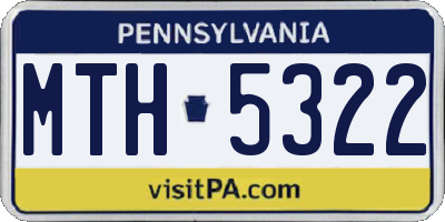 PA license plate MTH5322