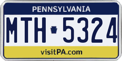 PA license plate MTH5324