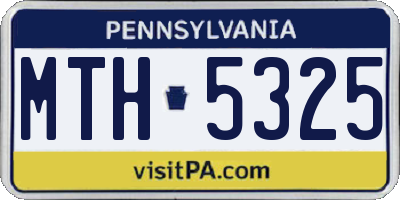 PA license plate MTH5325