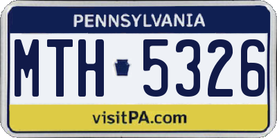 PA license plate MTH5326
