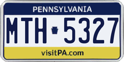 PA license plate MTH5327