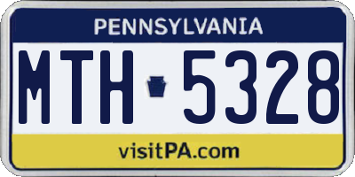 PA license plate MTH5328