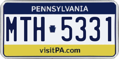 PA license plate MTH5331