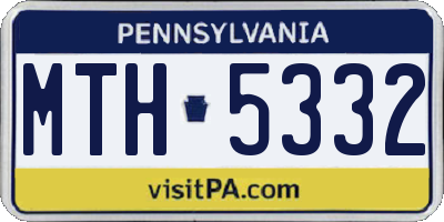 PA license plate MTH5332
