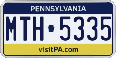 PA license plate MTH5335