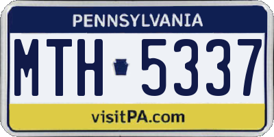 PA license plate MTH5337