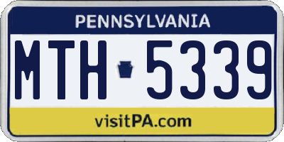 PA license plate MTH5339