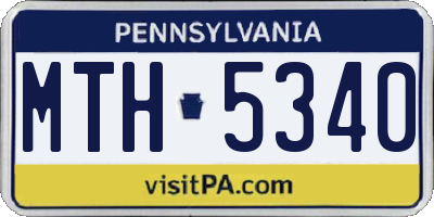PA license plate MTH5340