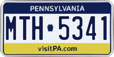 PA license plate MTH5341