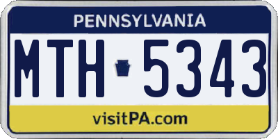 PA license plate MTH5343