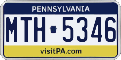 PA license plate MTH5346