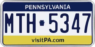 PA license plate MTH5347
