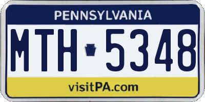PA license plate MTH5348