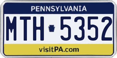 PA license plate MTH5352